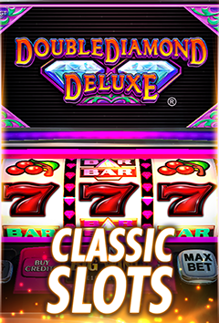 Double Diamond Delux classic 3-reel slot with 777 and cherry reels