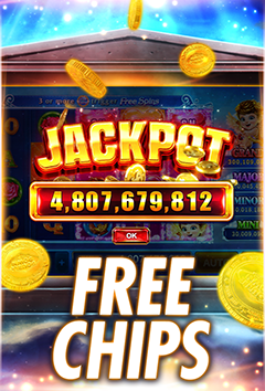 Cupid slot jackpot offering free chips and falling coins.