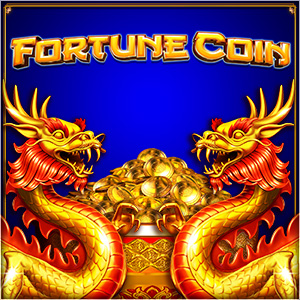 Fortune Coin Online Vegas Slot Duo Dragons In Front Of Gold Fotune Coins
