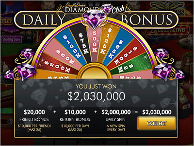 DoubleDown Casino Diamond Daily Bonus Wheel