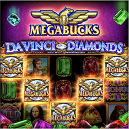 MegaBucks And DaVinci Diamonds Online Slot Casino Game With V-Shape Win and Gem Explosion