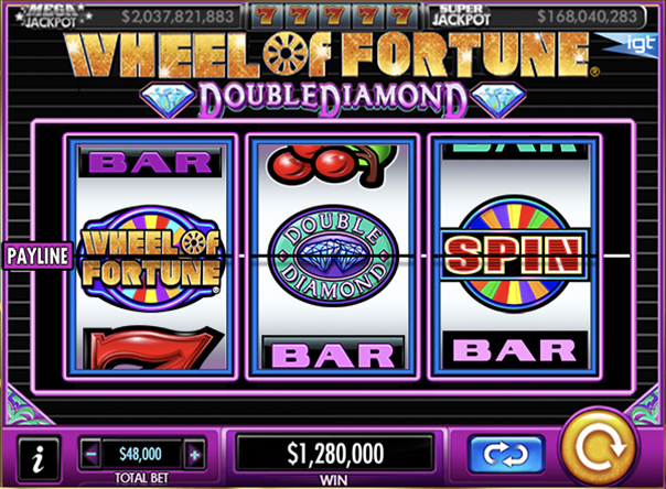 Wheel Of Fortune And Double Diamond Online Social Casino Slot With Purple Reels