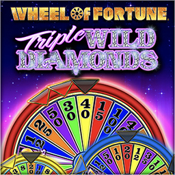 Wheel of Fortune And Triple Wild Diamonds Online Social Casino Slot Game With Three Colorful Wheels And Purple Background